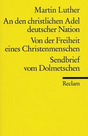 An Den Christlichen Adel Deutscher Natio