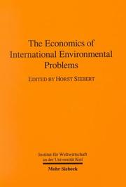 The economics of international environmental problems