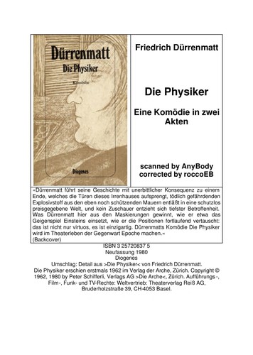 Book cover of “Die Physiker” by Friedrich Dürrenmatt