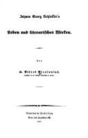 Johann Georg Schlosser's Leben und literarisches Wirken