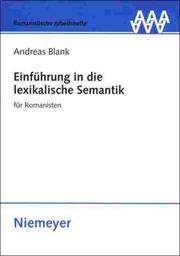 Einführung in die lexikalische Semantik für Romanisten