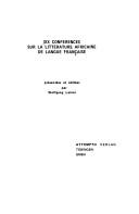 Six conférences sur la littérature africaine de langue française