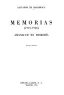 Memorias, 1921-1936