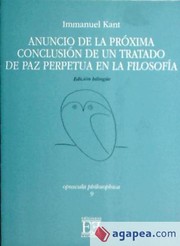 Anuncio de la proxima conclusion de un tratado de paz perpetua en la filosofia