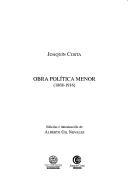 Obra política menor (1868-1916)