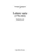 Lettere Varie (1776-1832)