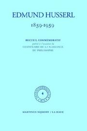 1859-1959. Recueil commémoratif publié á l'occasion du centenaire de la naissance du philosophe (Phaenomenologica)