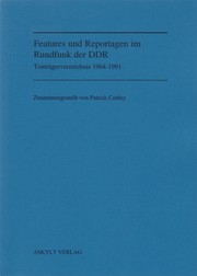 Tonträgerverzeichnis der DDR-Features