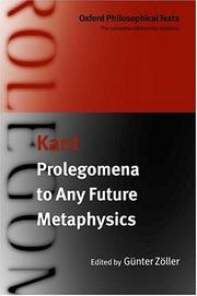 Prolegomena to any future metaphysics that will be able to present itself as a science