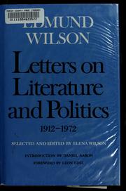 Letters on literature and politics, 1912-1972