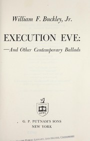 Execution eve, and other contemporary ballads