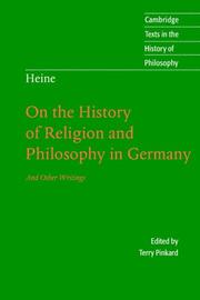 On the history of religion and philosophy in Germany and other writings