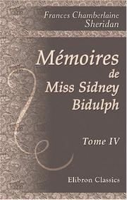 Mémoires de Miss Sidney Bidulph