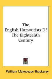 The English humourists of the eighteenth century