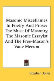 Masonic Miscellanies In Poetry And Prose