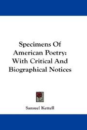 Specimens of American poetry