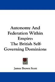 Autonomy And Federation Within Empire