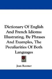 Dictionary Of English And French Idioms