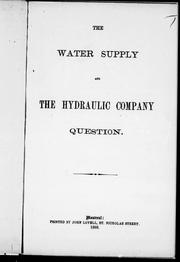 The Water supply and the hydraulic company question