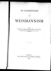 An examination of Weismannism