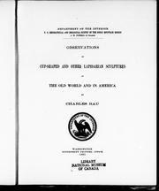 Observations on cup-shaped and other lapidarian sculptures in the old world and in America