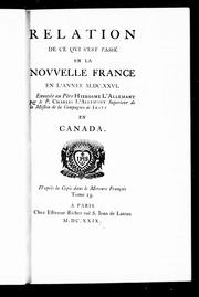 Relation de ce qui s'est passé en la Nouvelle France en l'année M.DC.XXVI