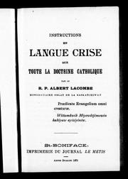 Instructions en langue crise sur toute la doctrine catholique