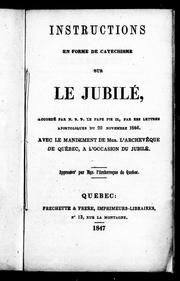 Instructions en forme de catéchisme sur le jubilé