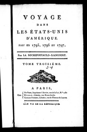 Voyage dans les États-Unis d'Amérique, fait en 1795, 1796 et 1797