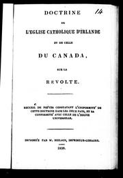 Doctrine de l'Eglise catholique d'Irlande et de celle du Canada, sur la révolte