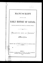 Manuscript relating to the early history of Canada (from the archives of the Literary and Historical Society)