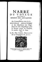 Narré du voyage faict pour la mission des Abnaquiois