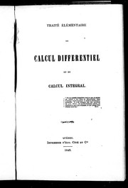 Traité élémentaire de calcul différentiel de calcul intégral