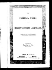 The poetical works of Henry Wadsworth Longfellow