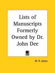 Lists of Manuscripts Formerly Owned by Dr. John Dee