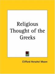 The religious thought of the Greeks