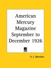 American Mercury Magazine, September to December 1926