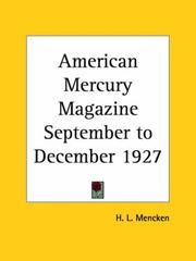 American Mercury Magazine, September to December 1927