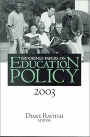 Brookings Papers on Education Policy 2003 (Brookings Papers on Education Policy)