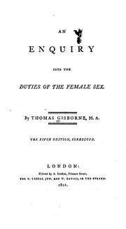 An enquiry into the duties of the female sex