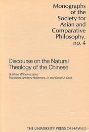 Discourse on the natural theology of the Chinese