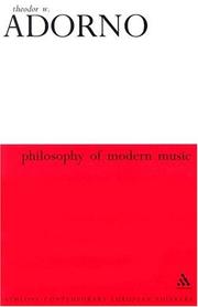 Philosophy of Modern Music (Athlone Contemporary European Thinkers Series)