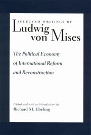 The Political Economy Of International Reform And Reconstruction