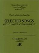 Selected Songs With Chamber Accompaniment (Recent Researches in American Music, Volume 16)