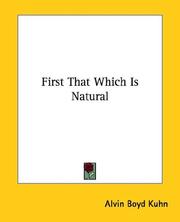 First That Which Is Natural