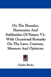 On The Beauties, Harmonies And Sublimities Of Nature V1