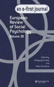 European Review Of Social Psychology A Special Issue Of The European Review Of Social Psychology