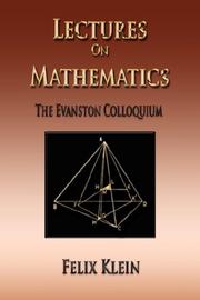 Lectures On Mathematics - The Evanston Colloquium
