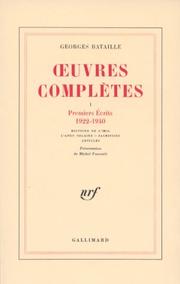 Oeuvres complètes, tome 1