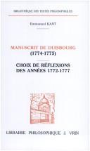 Manuscrit de Duisbourg (1774-1775), Choix de Réflections des années 1772-1777